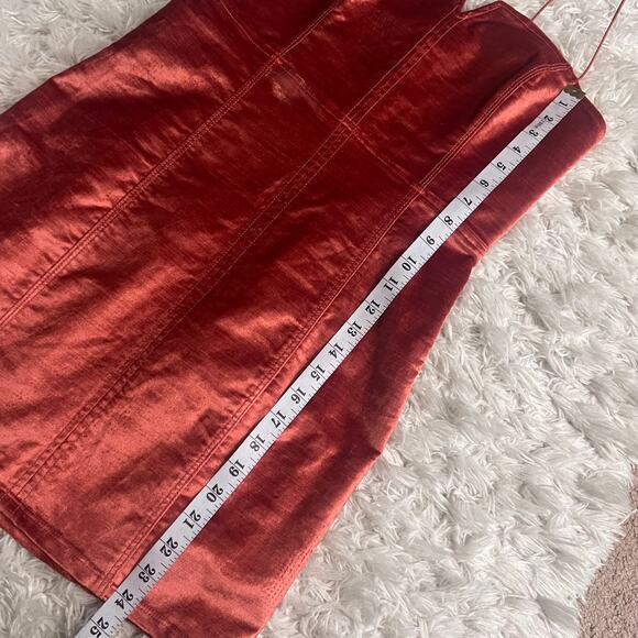 Free People Orange Velvet Antoinette Mini Dress Size S - Picture 10 of 10